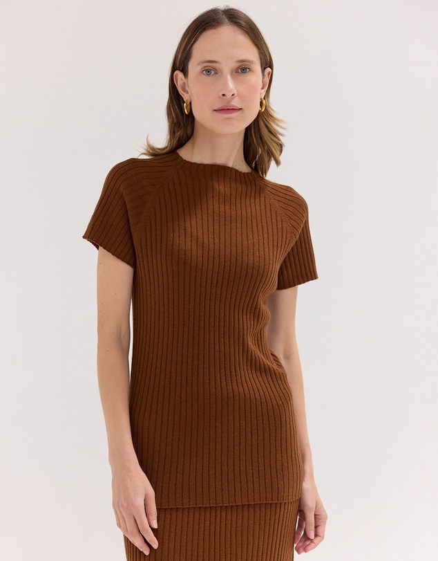 Cloth & Co. - The Rib Knit Tee Castagne
