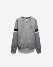 Calibre - Contrast Stripe Crew Sweater Silver