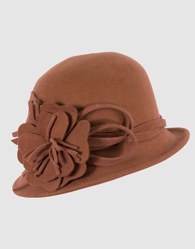 Max Alexander - Winter Felt Orange Cloche Hat