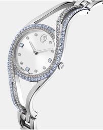 Swarovski - Hyperbola Bangle Watch, Swiss Made, Metal Bracelet, Blue, Stainless Steel