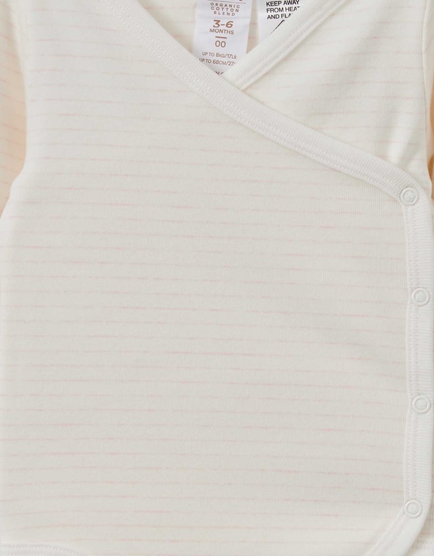 Cotton On Kids - Organic Cross Over Long Sleeve Bubbysuit
