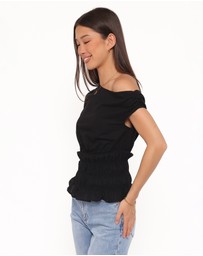 Petal & Pup - Lia Off Shoulder Top - Black