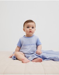 Country Road - Organically Grown Cotton Stripe Logo T-shirt Bodysuit