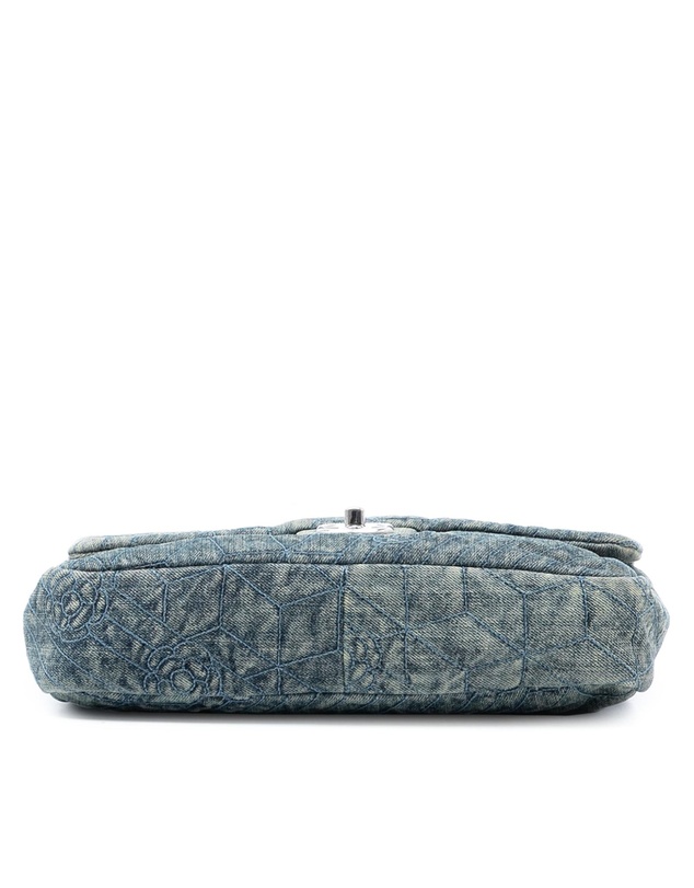 Pre-Loved by Azura Reborn - Pre-Loved Medium Embroidered Denim Camellia Flap
