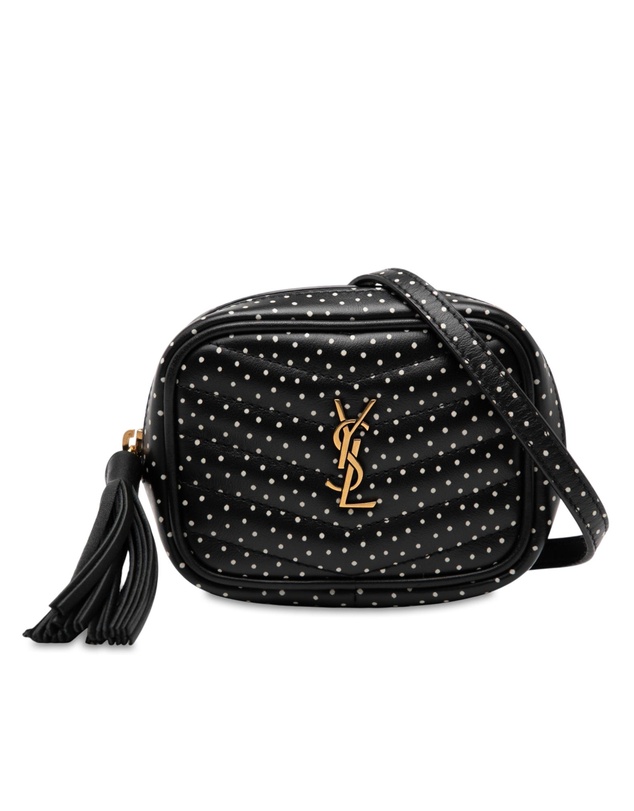 Pre-Loved by Azura Reborn - Pre-Loved Baby Quilted Chevron Calfskin Monogram Polka Dot Lou Camera Bag