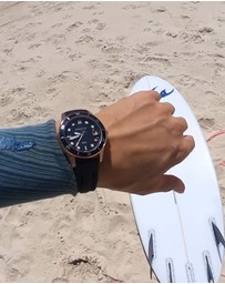 Maxum - Liberty Black Dial With Black Silicone Strap & Rose Gold Tone Case