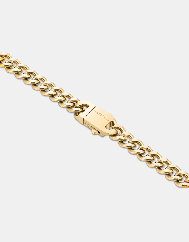 Eclectics - Locked Cuban Chain Necklace - 18K Gold Plated Stainless Steel