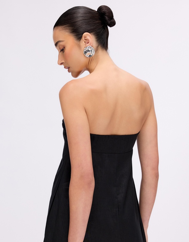 Minima Esenciales - Marlowe Linen Strapless Maxi Dress
