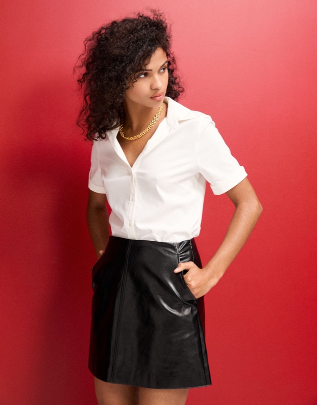 Forcast - Shay Faux Leather Mini Skirt