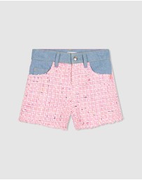 Billieblush - Tweed Denim Shorts - Kids-Teens