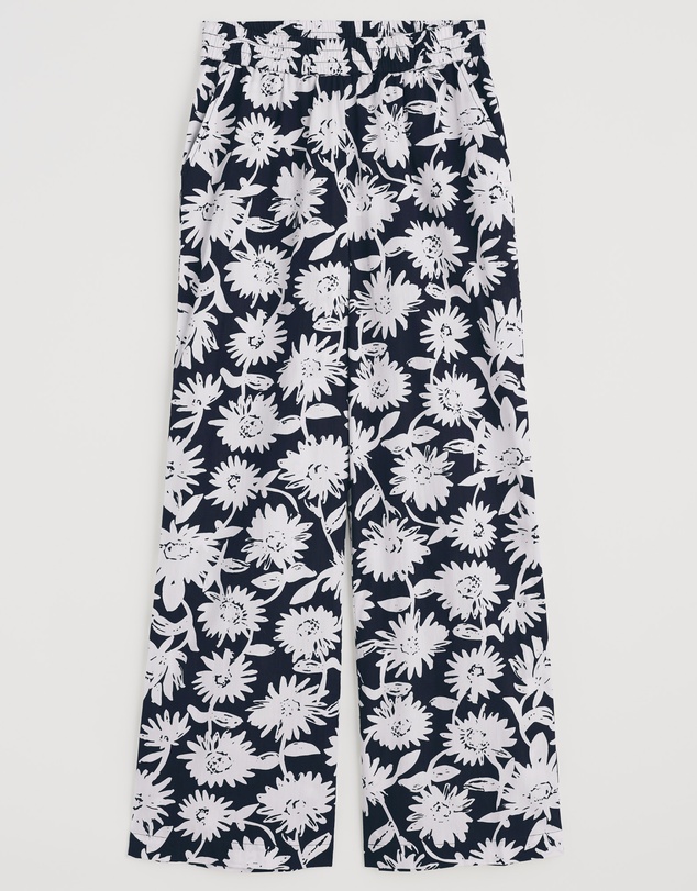 Seasalt - Seasalt Cornwall Navy Poolfield Organic Cotton Printed Trousers
