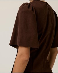 Tussah - Zoe Pin Tuck Detail Flutter Sleeve Midi Dress