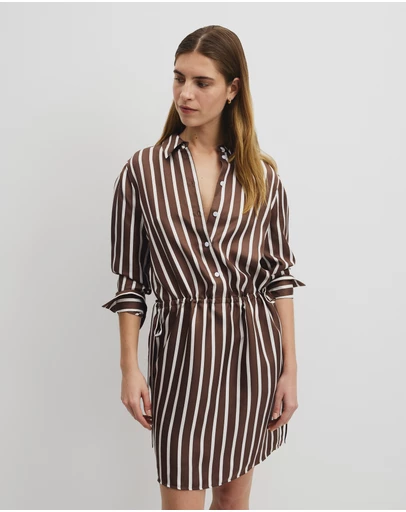 Country Road - Stripe Gather Mini Dress
