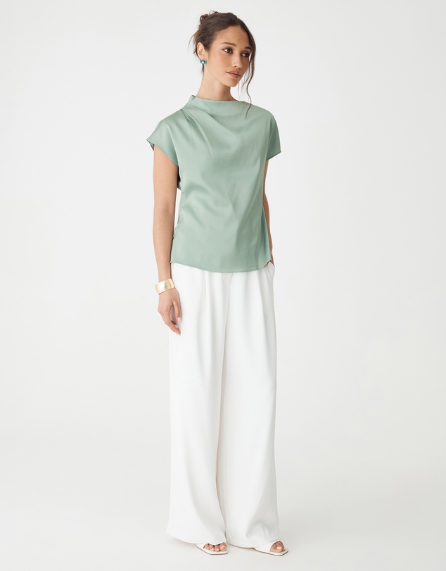 Forcast - Zafina Pleated Draped Top