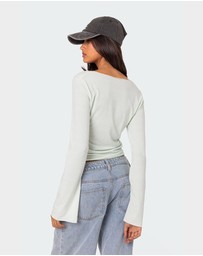 EDIKTED - Maddison Pointelle Long Sleeve T Shirt