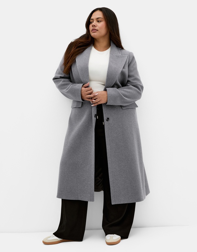 City Chic - Keira Longline Melton Coat
