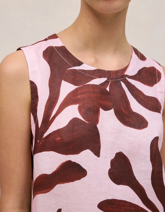 Trenery - Wakame Linen Shell Tank in Light Pink