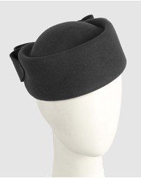 Max Alexander - Felt Black Pillbox Hat