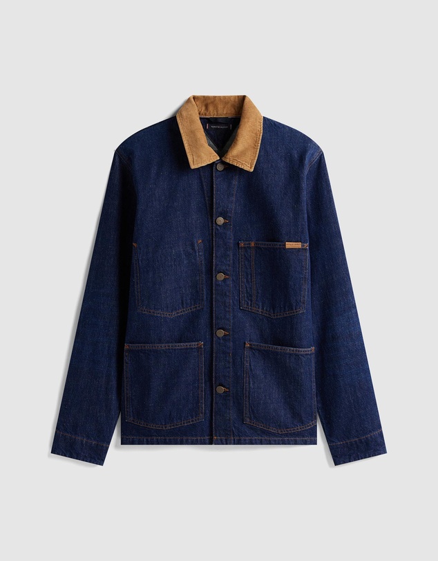 Tommy Hilfiger - Corduroy Collar Denim Chore Jacket