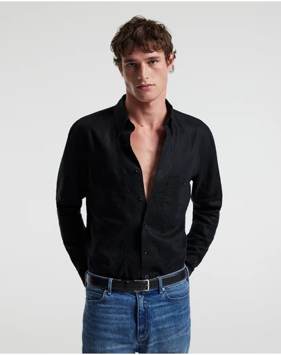 Calibre - Washed Linen Shirt Black