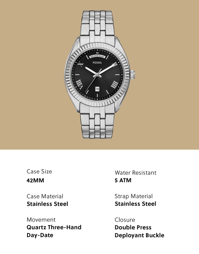 Fossil - Campbell Silver Analogue Watch