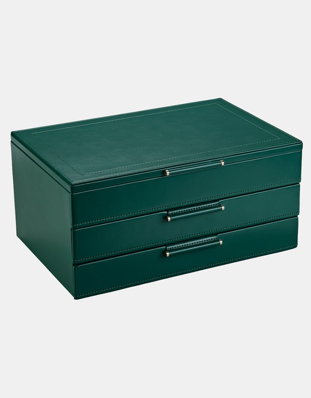 Wolf - WOLF Sophia Jewellery Box with Drawers Forest Green Fruit Botanical