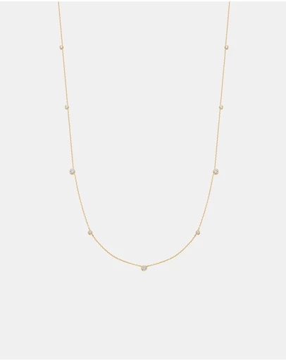 Ania Haie - Ania Haie Gold Bezel Cubic Zirconia Station Necklace