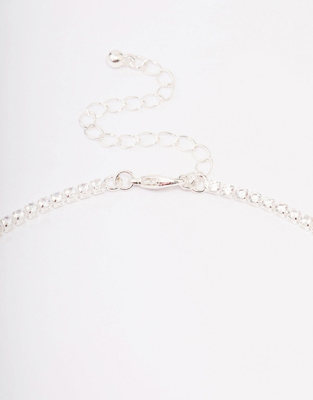 Lovisa - Silver Cubic Zirconia Lariat Necklace & Earring Set