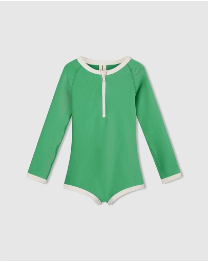 Zulu & Zephyr Mini - Mini Stripe Rib Rashie Onesie - Kids