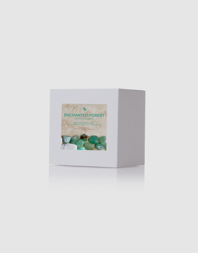 Silk Oil of Morocco - Enchanted Forest Large Crystal Candle - Luck, Prosperity & Joy