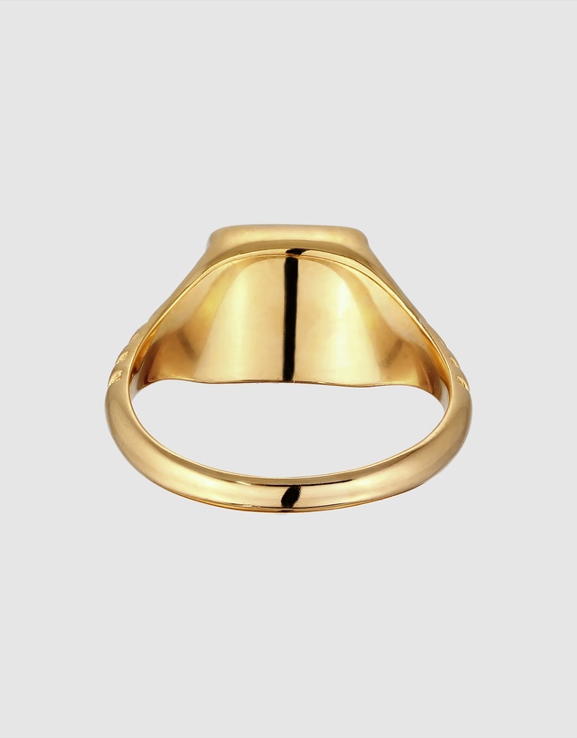 Elli Jewelry - Ring Signet 925 Sterling Silver Gold-Plated