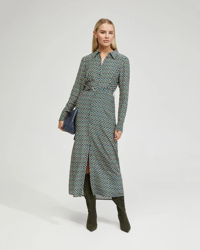 Oxford - Dianne Zigzag Print Shirt Dress