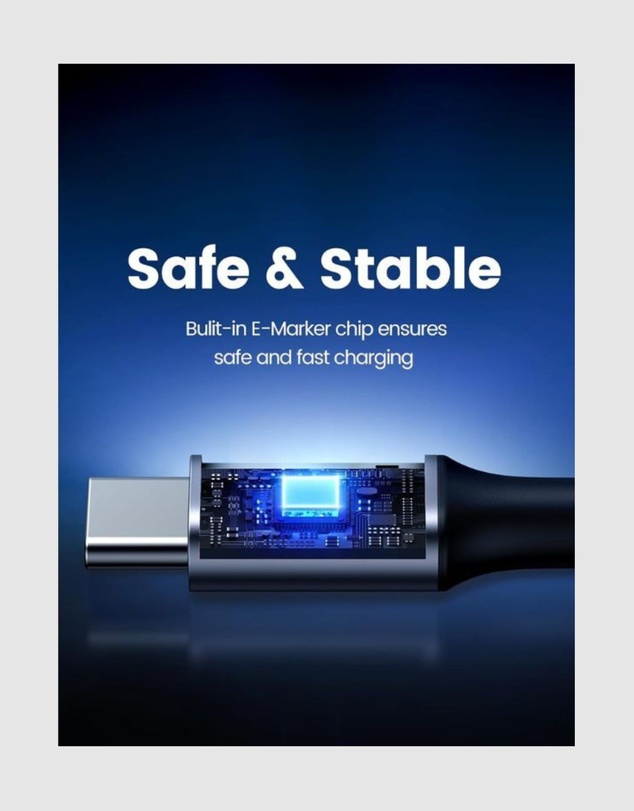 Ugreen - UGREEN 90 Degree Angle USB-C Male to USB-C Male 100W Braided Cable 2m