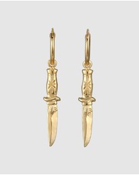 Haze & Glory - ICONIC EXCLUSIVE - Earrings Hoops Men Dagger 925 Sterling Silver Gold-Plated