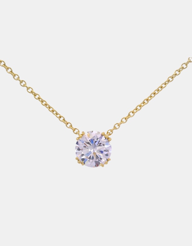 Georgini - Georgini Elegant Essentials 6.5mm Round Hidden Halo Pendant Gold