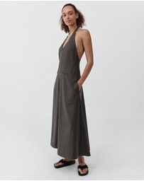 St. Agni - Wool Halter Plunge Dress