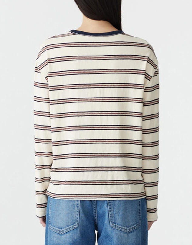 Bassike - Stripe Boyfriend LS T-Shirt