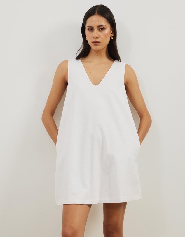 Atmos&Here - Mia A-Line Linen Blend Mini Dress