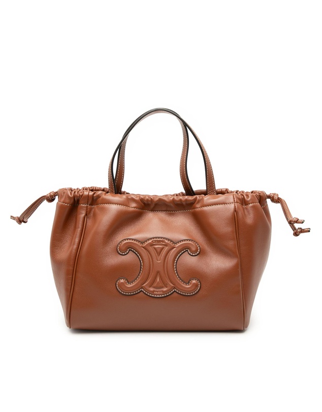 Pre-Loved by Azura Reborn - Pre-Loved Small Calfskin Cuir Triomphe Cabas Drawstring Satchel
