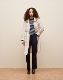 Trenery - Cotton Crepe Stripe Knit Crew in Night Sky
