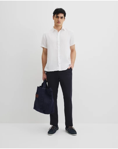 Country Road - Regular Fit Organically Grown Linen Short Sleeve Shirt