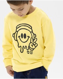 Rock Your Kid - Chill Out David Long Sleeve T-Shirt in Yellow