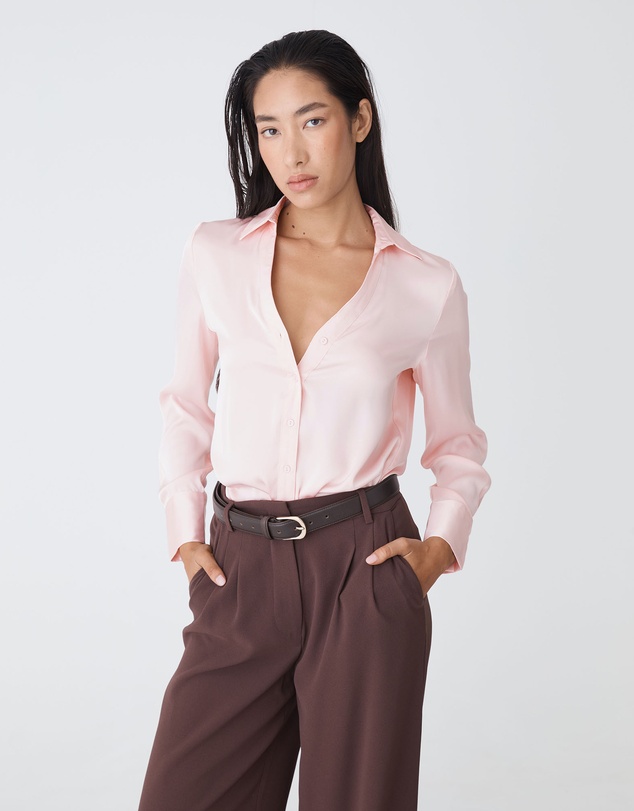 Forcast - Lila V-neck Satin Blouse