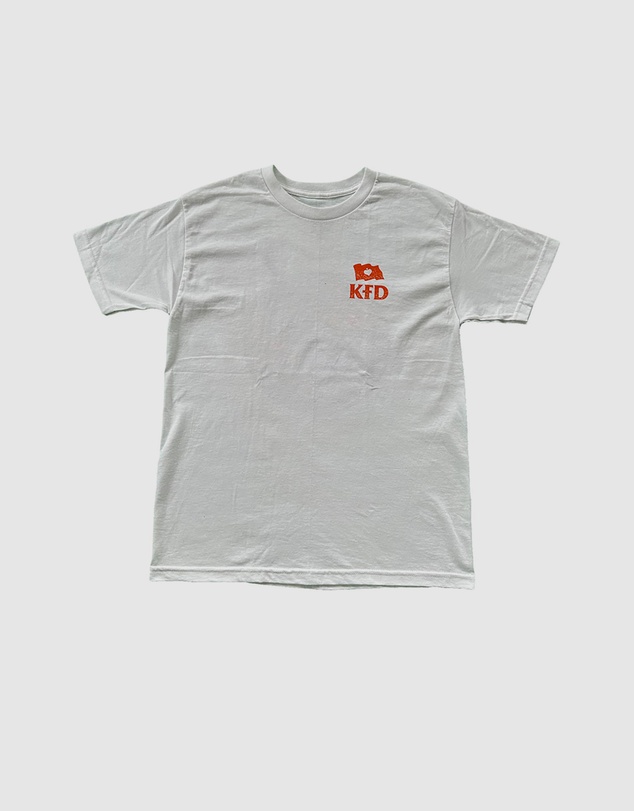 KFD - Kfd Boom Men Logo Cotton Tshirt Relaxed Fit Crew Neck White/Orange