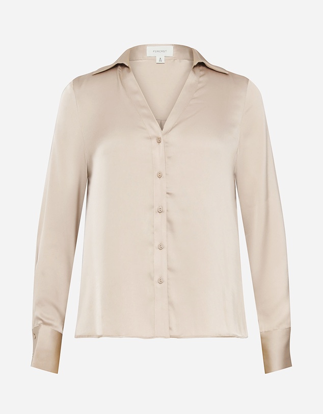 Forcast - Lila V-neck Satin Blouse