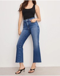 Good American - Soft Tech Good Legs Cropped Mini Boot Jeans