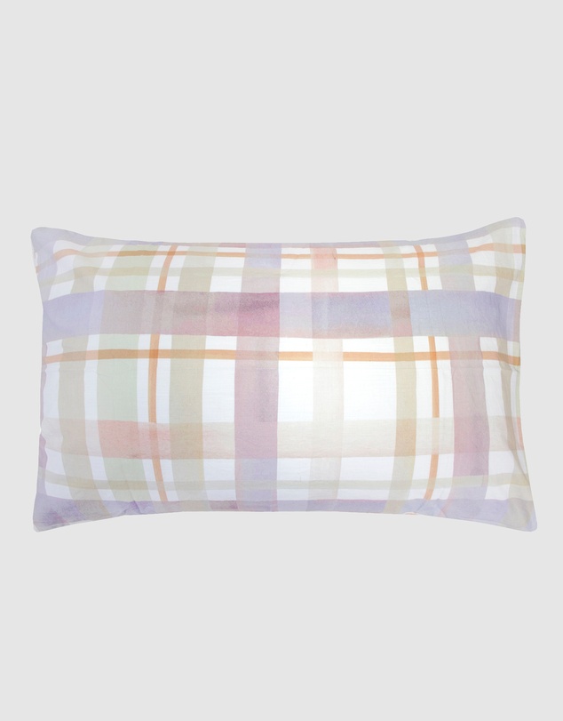 Bambury - Dion Watercolour Check Printed Cotton Quilt Cover Set - Reversible