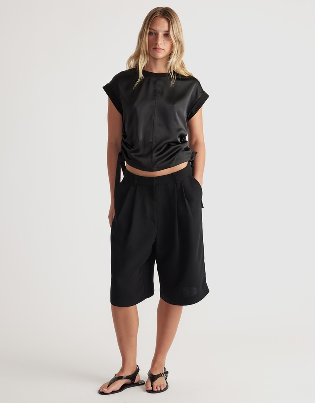 Decjuba - Alessia Satin Side Tie Tee