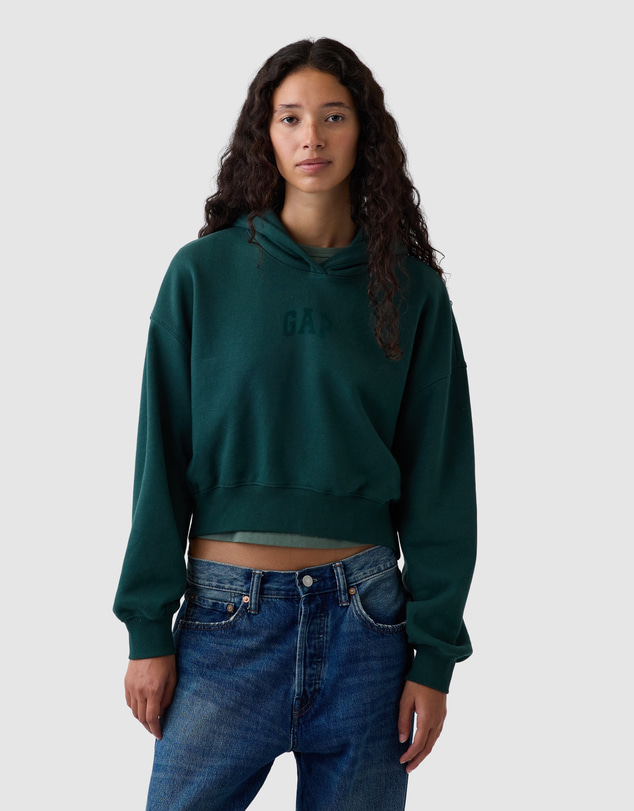GAP - Logo Cropped Pullover Hoodie