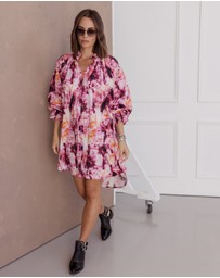 ALEXANDRA - Ollie Dress Pink Textured Print